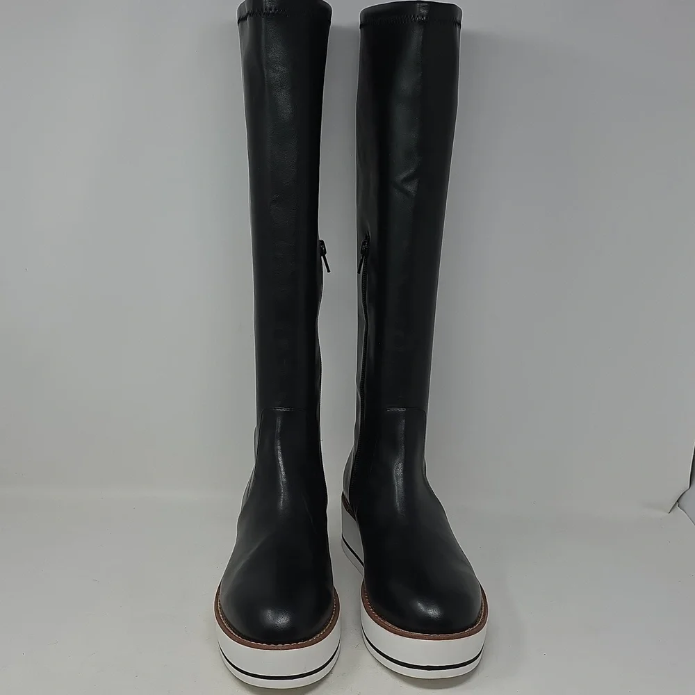 Silent D Elegant Black Knee High  Platform Boots Size 8.5
